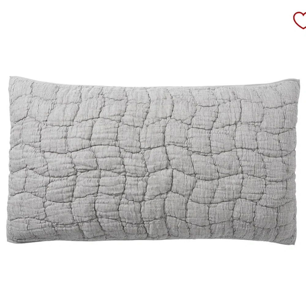 Pottery Barn Cloud Quilted King Sham in Gray